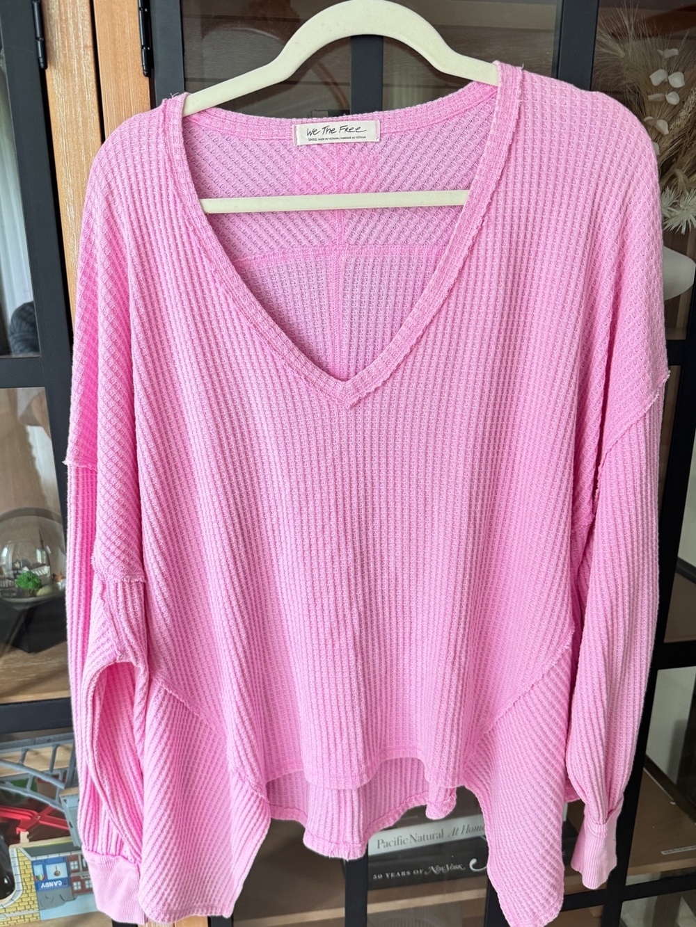 We The Free People Coraline Thermal Top Oversized Waffle Knit Swing long sleeve - Picture 9 of 9